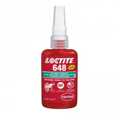Víkendová Akce LOCTITE 648/50ml Upevňování válcových dílů, vysoká pevnost, 0,15mm LOCTITE